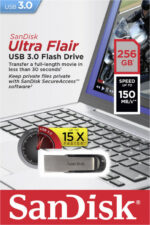 Sandisk Ultra Flair 256GB USB 3.0 Μαύρο - Image 2