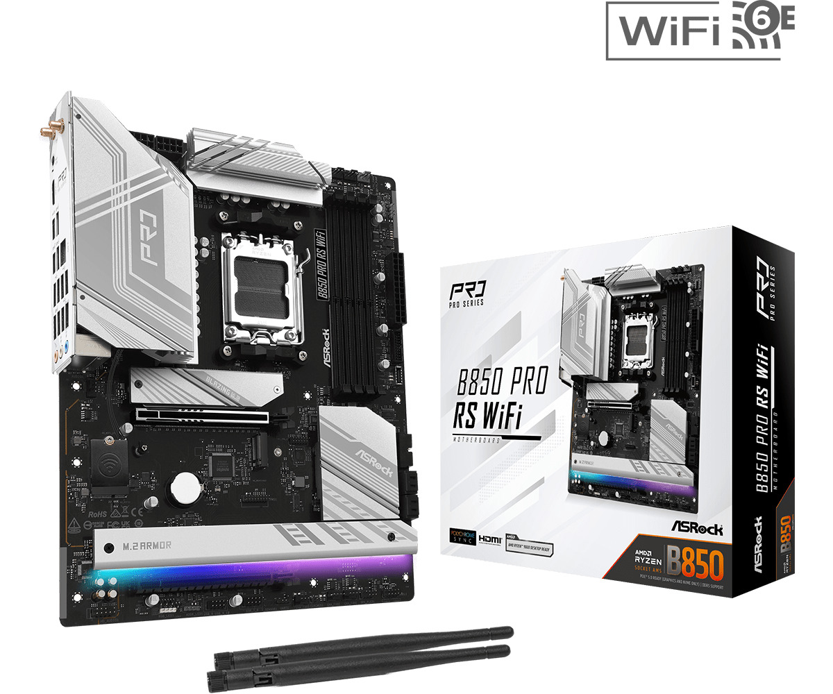 20250122120040_asrock_b850_pro_rs_wifi_motherboard_atx_me_amd_am5_socket ASRock B850 PRO RS WiFi - Image 1