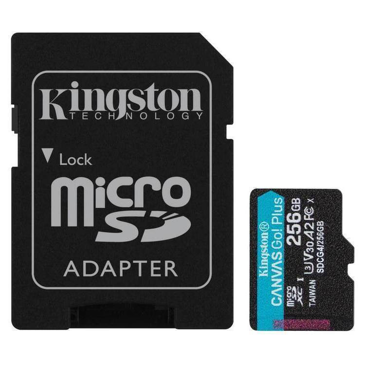 Kingston Canvas Go Plus microSDXC 256GB Class 10 U3 V30 A2 UHS-I με αντάπτορα - Image 1