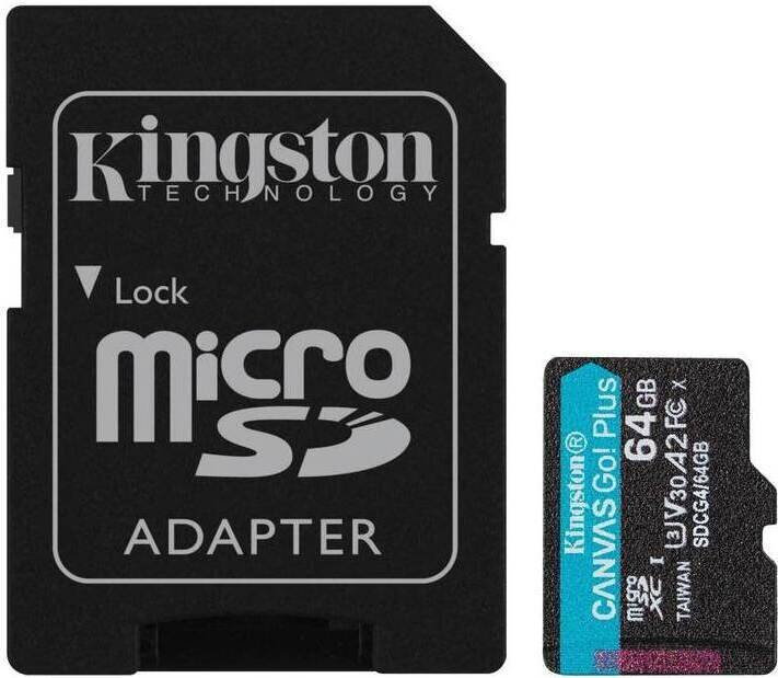 Kingston microSDXC 64GB Class 10 U3 V30 A2 UHS-I - Image 1