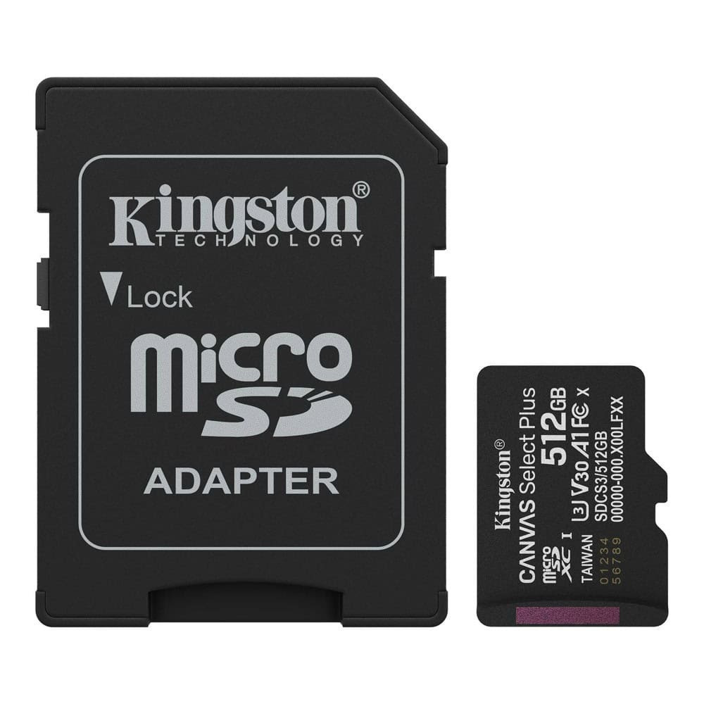 Kingston Canvas Select Plus microSDHC 512GB Class 10 U3 V30 A1 UHS-I με αντάπτορα - Image 1