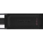 Kingston DataTraveler 70 64GB USB 3.2 Stick με σύνδεση USB-C Μαύρο