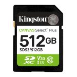 512gb Sd Memory Card Kingston Canvas Select Plus Class 10 Uhs-i Read Speed Up To 150mb/s