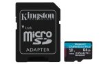 Kingston microSDXC 64GB Class 10 U3 V30 A2 UHS-I