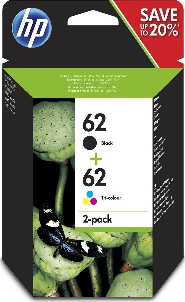 HP Ink N9J71AE / 62 Multipack BK,C,M,Y - Image 1