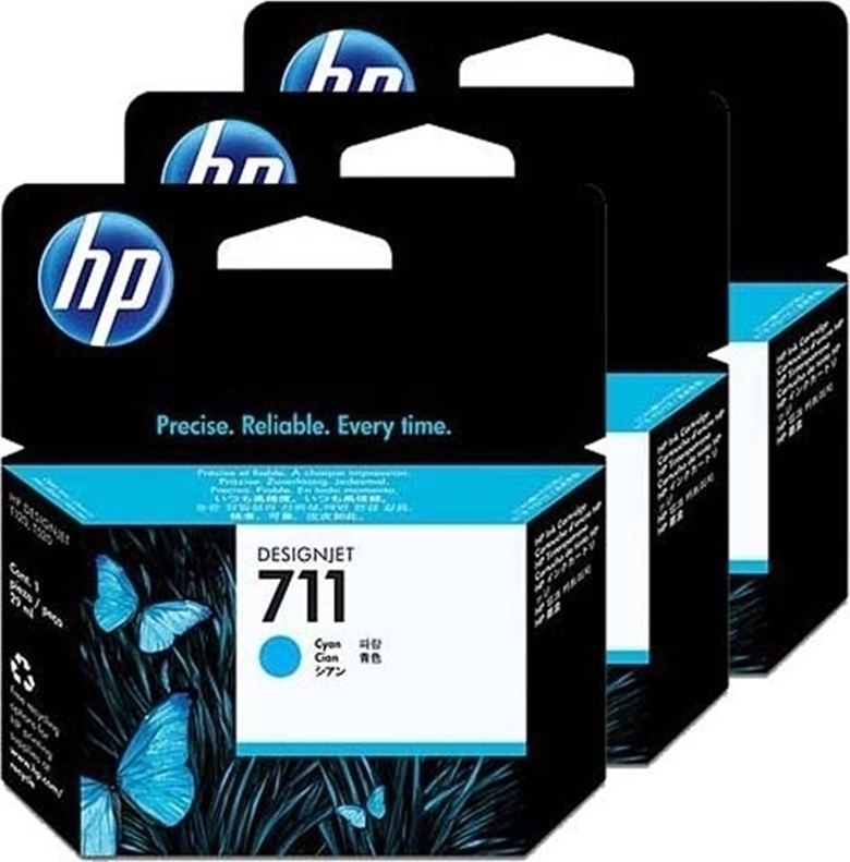 20171123143817_hp_711_cyan_29ml_3_pack_cz134a.jpeg HP Ink CZ134A / 711 3-Pack Cyan - Image 1