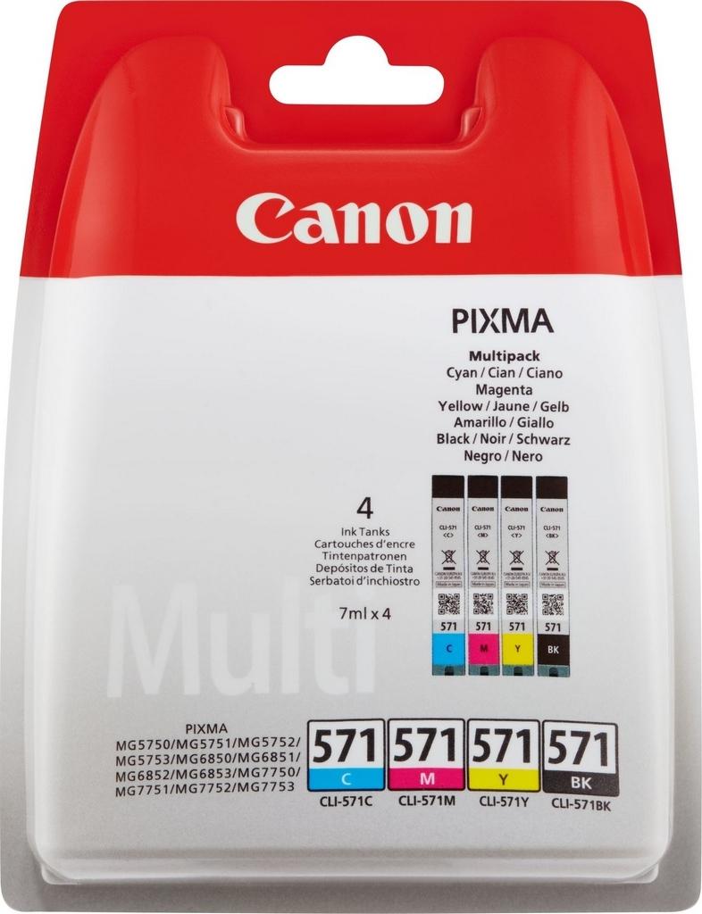 Canon Tinte CLI-571 4er-Pack Schwarz und Farben BKCMY - Image 1