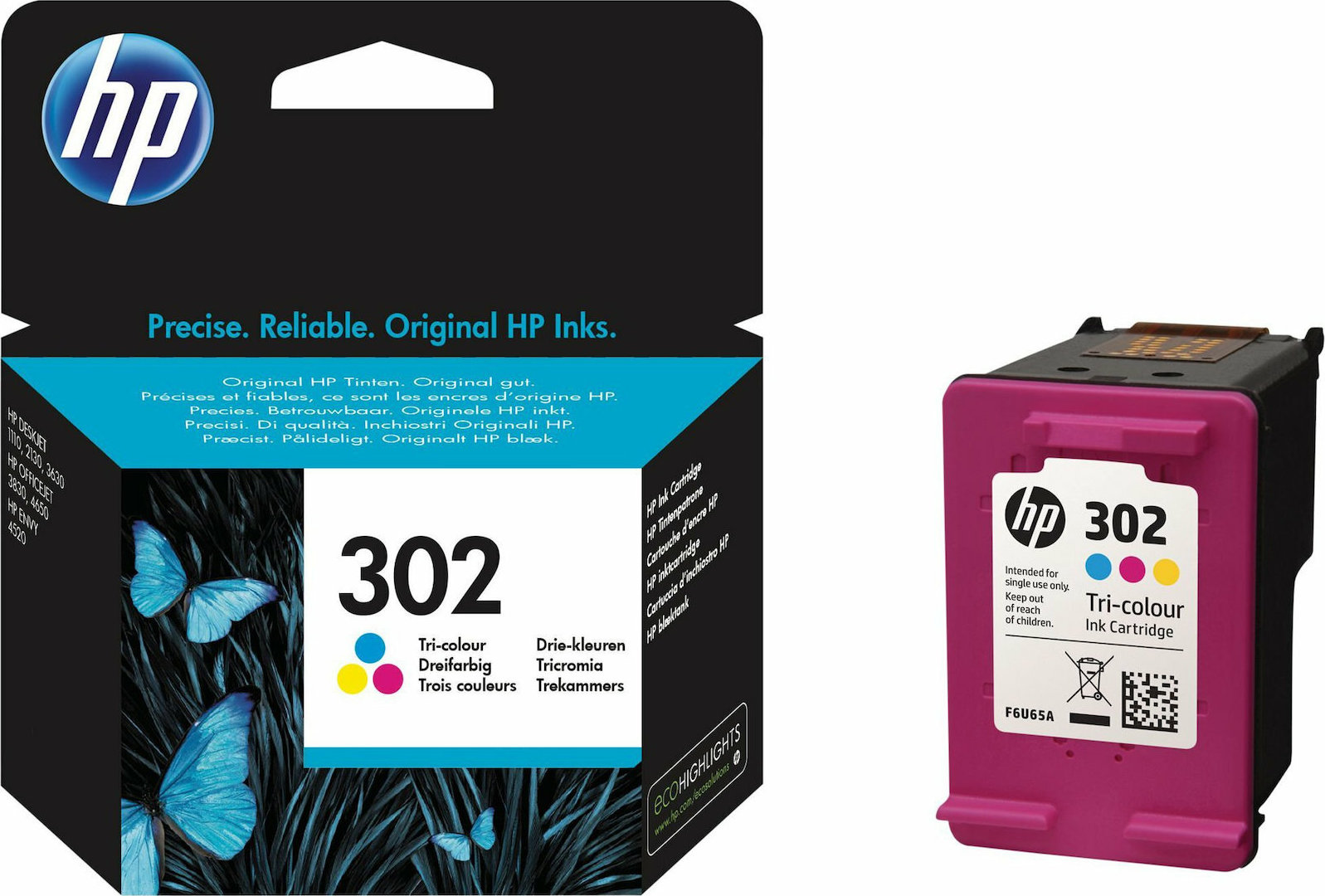 HP Ink F6U65AE / 302 C,M,Y - Image 1