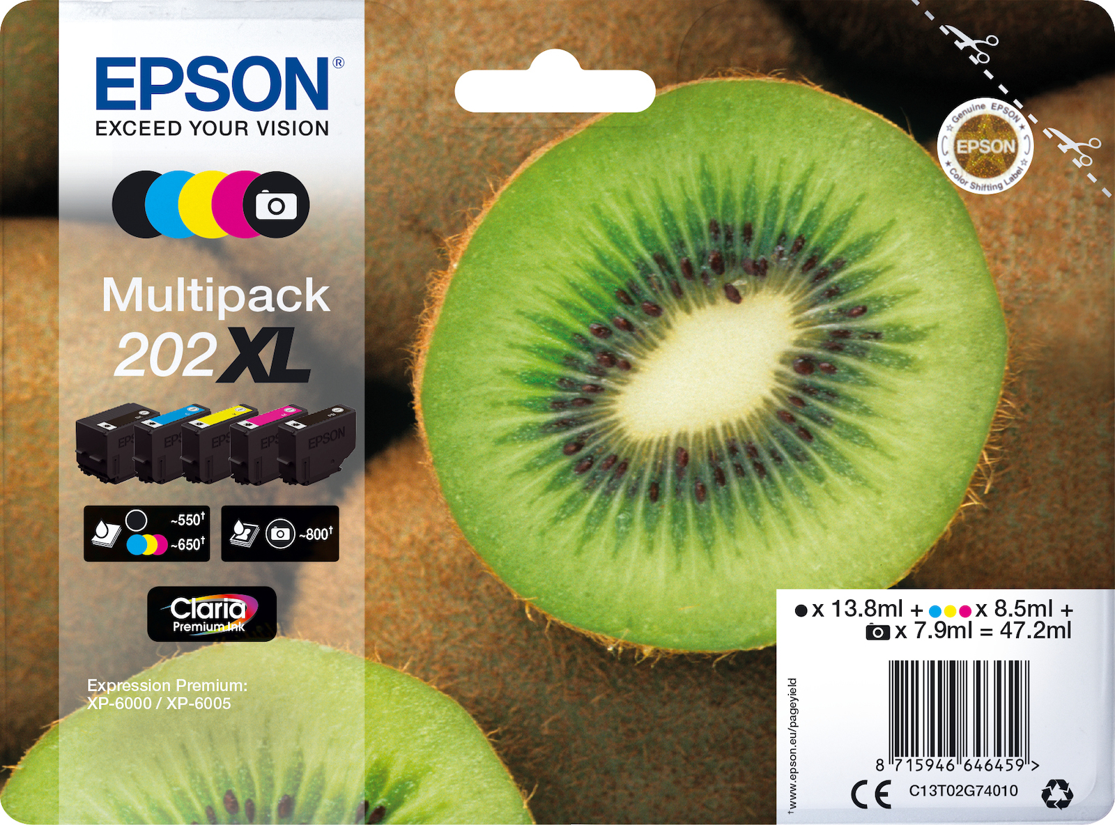 20201007133703_epson_202xl_multipack_c13t02g740.jpeg Epson Ink C13T02G74010 / 202XL XL BK,PBK,C,M,Y - Image 1