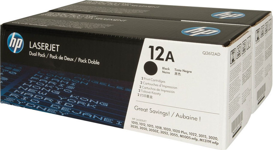20201012135235_hp_12a_black_2_pack_toner_q2612ad.jpeg HP Toner Q2612AD / 12AD Double pack Black - Image 1
