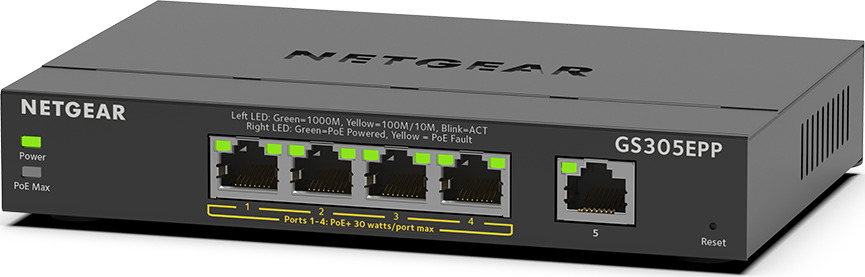 20210202132630_fc2cacc4.jpeg NETGEAR Switch GS305EPP-100PES Desktop 5 x 10/100/1000 4 PoE+ - Image 1