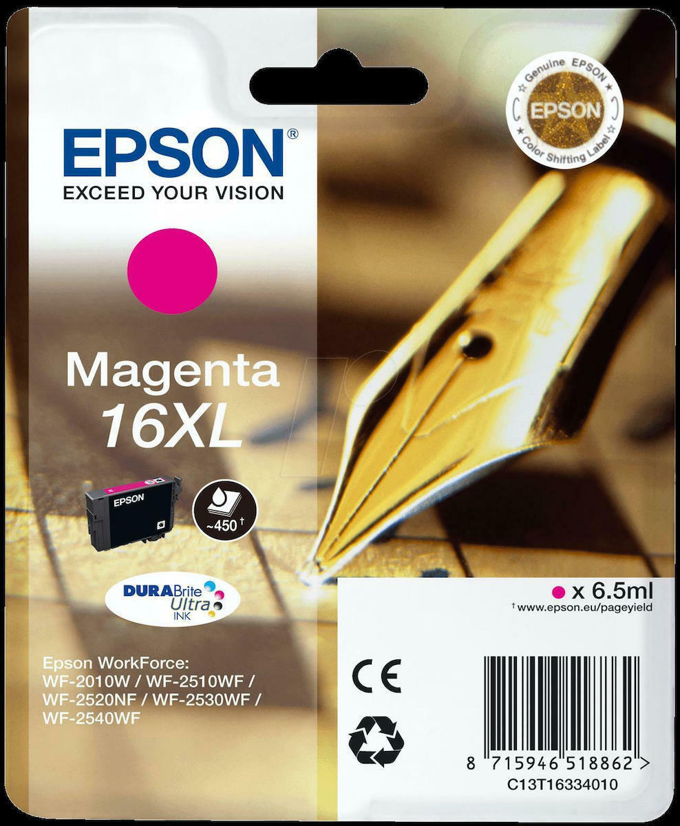 20211102142959_epson_16xl_magenta_c13t163340.jpeg Epson Ink C13T16334012 / 16XL XL Magenta - Image 1