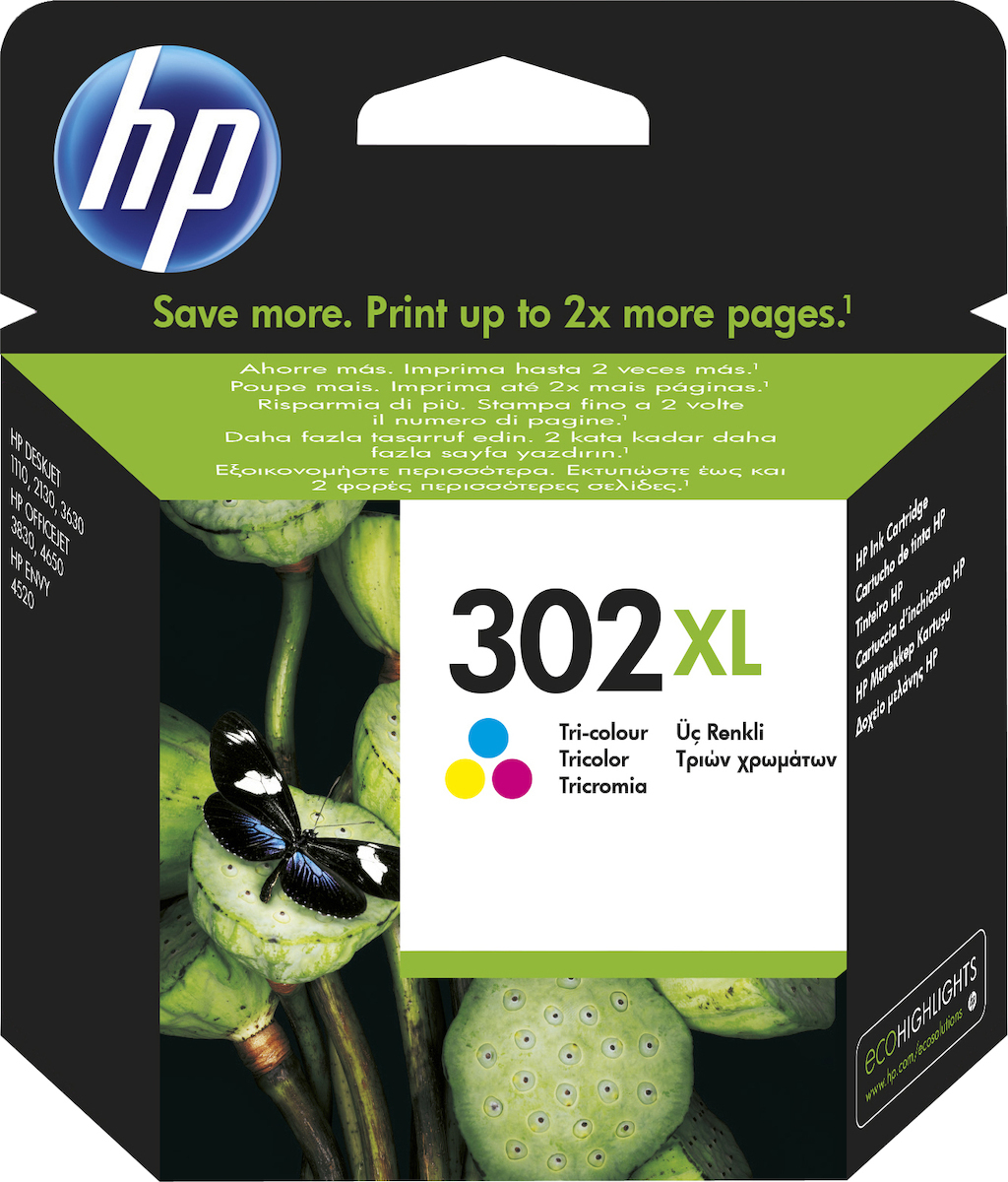 HP Tinte F6U67AE Nr.302XL Color XL CMY - Image 1