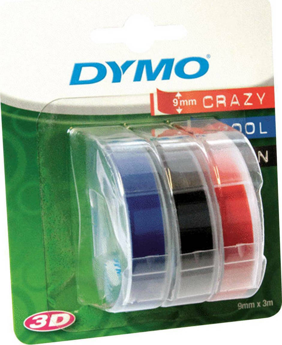 20211115112253_dymo_tainia_etiketografou_3m_x_9mm_s0847750_polychromo.jpeg Dymo Ribbon S0847750 Multipack Black/Red - Image 1