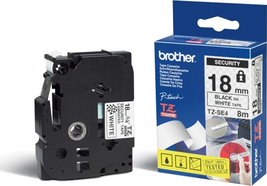 Brother Ribbon TZESE4 / TZE-SE4 Black on White - Image 1