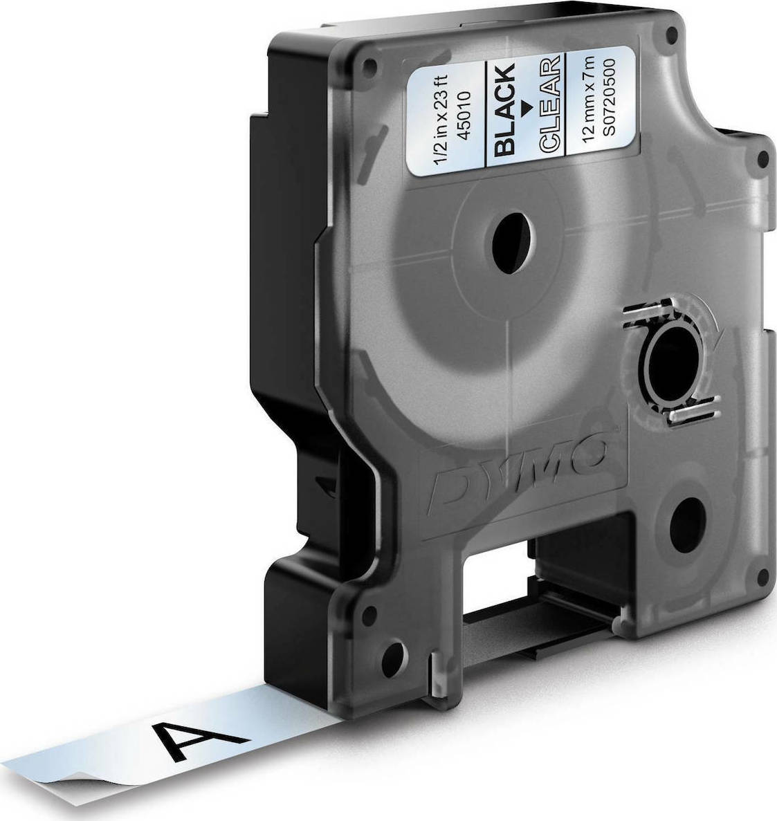 Dymo D1-Schriftband 45010 Schwarz auf Transparent - Image 1
