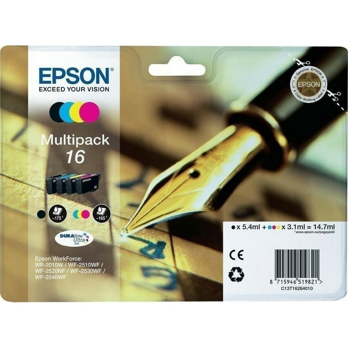 Epson Ink C13T16264012 / 16 Multipack BK,C,M,Y - Image 1