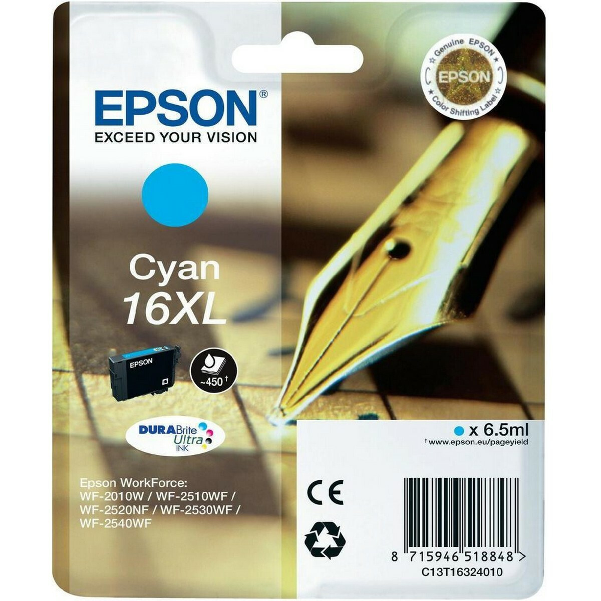 20230103164734_epson_16xl_melani_ektypoti_inkjet_kyano_c13t16324010_c13t16324012.jpeg Epson Ink C13T16324012 / 16XL XL Cyan - Image 1