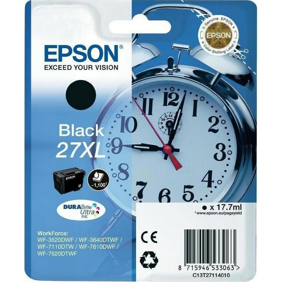 Epson Ink C13T27114012 / 27XL XL Black - Image 1