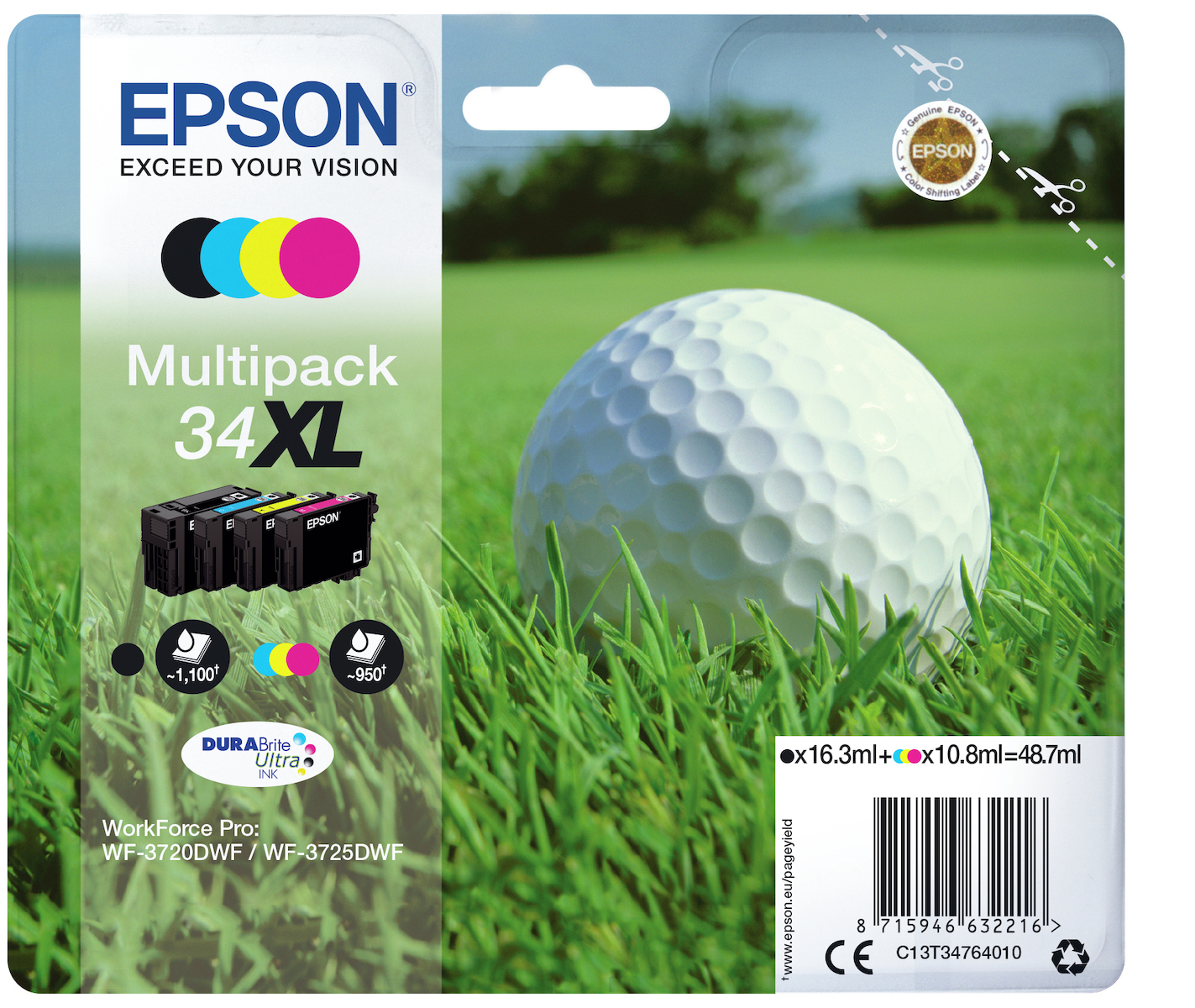 Epson Ink C13T34764010 / 34XL XL Multipack BK,C,M,Y - Image 1