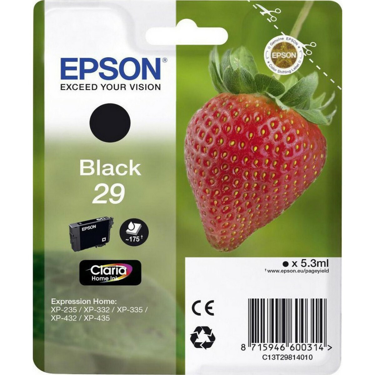 Epson Ink C13T29814012 / 29 Black - Image 1