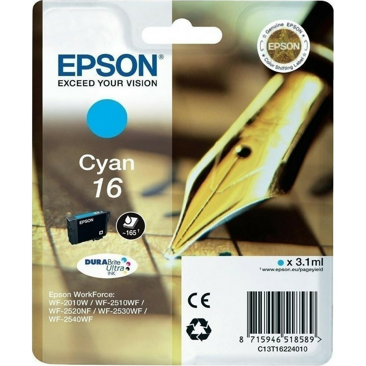 Epson Ink C13T16224012 / 16 Cyan - Image 1