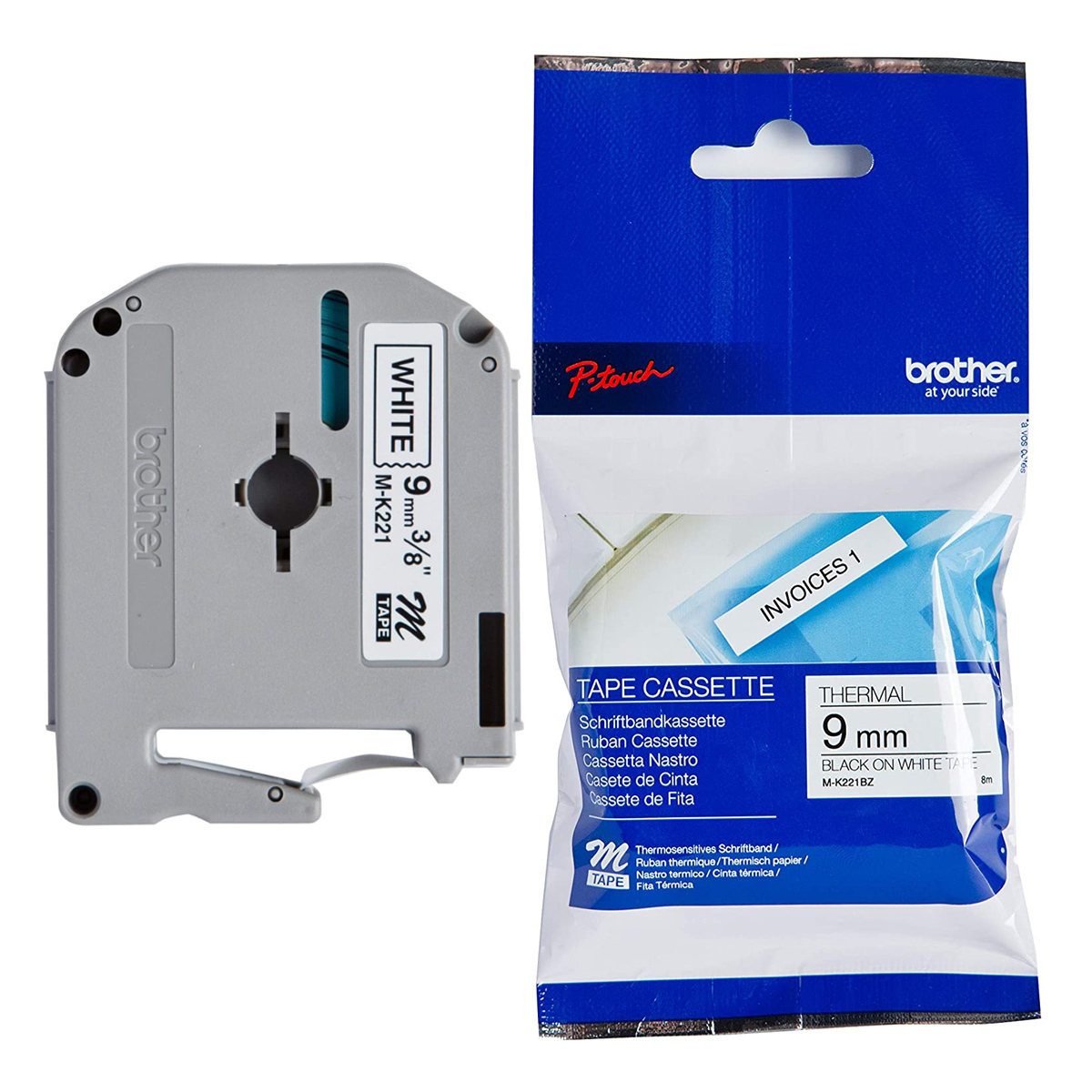 Brother Ribbon MK221BZ / M-K221BZ Black on White - Image 1