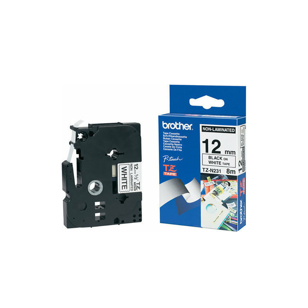 Brother Ribbon TZEN231 / TZE-N231 Black on White - Image 1