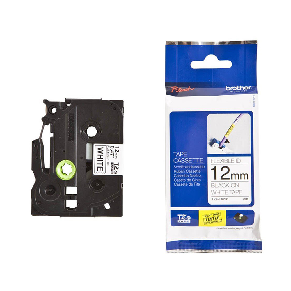 Brother Ribbon TZEFX231 / TZE-FX231 Black on White - Image 1