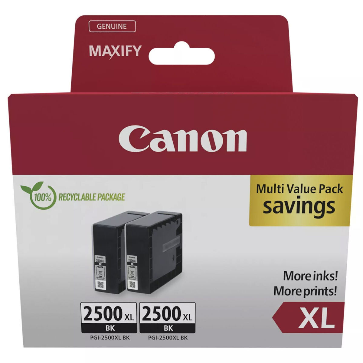 Canon Ink 9254B011 / PGI-2500XL Double pack Black - Image 1
