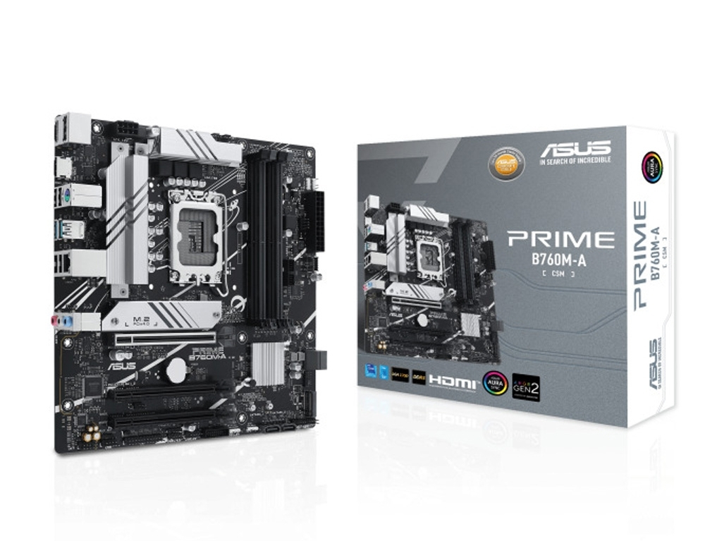 Asus Motherboard 90MB1D00-M1EAYC / PRIME B760M-A D4-CSM Black - Image 1