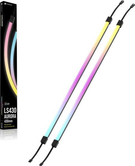 20241031120437_corsair_icue_link_ls430_aurora_rgb_light_strips_43cm_cl_9011138_ww.jpeg Corsair LED Strip CL-9011138-WW / LS430 Aurora RGB XL Doppelpack Black - Image 1