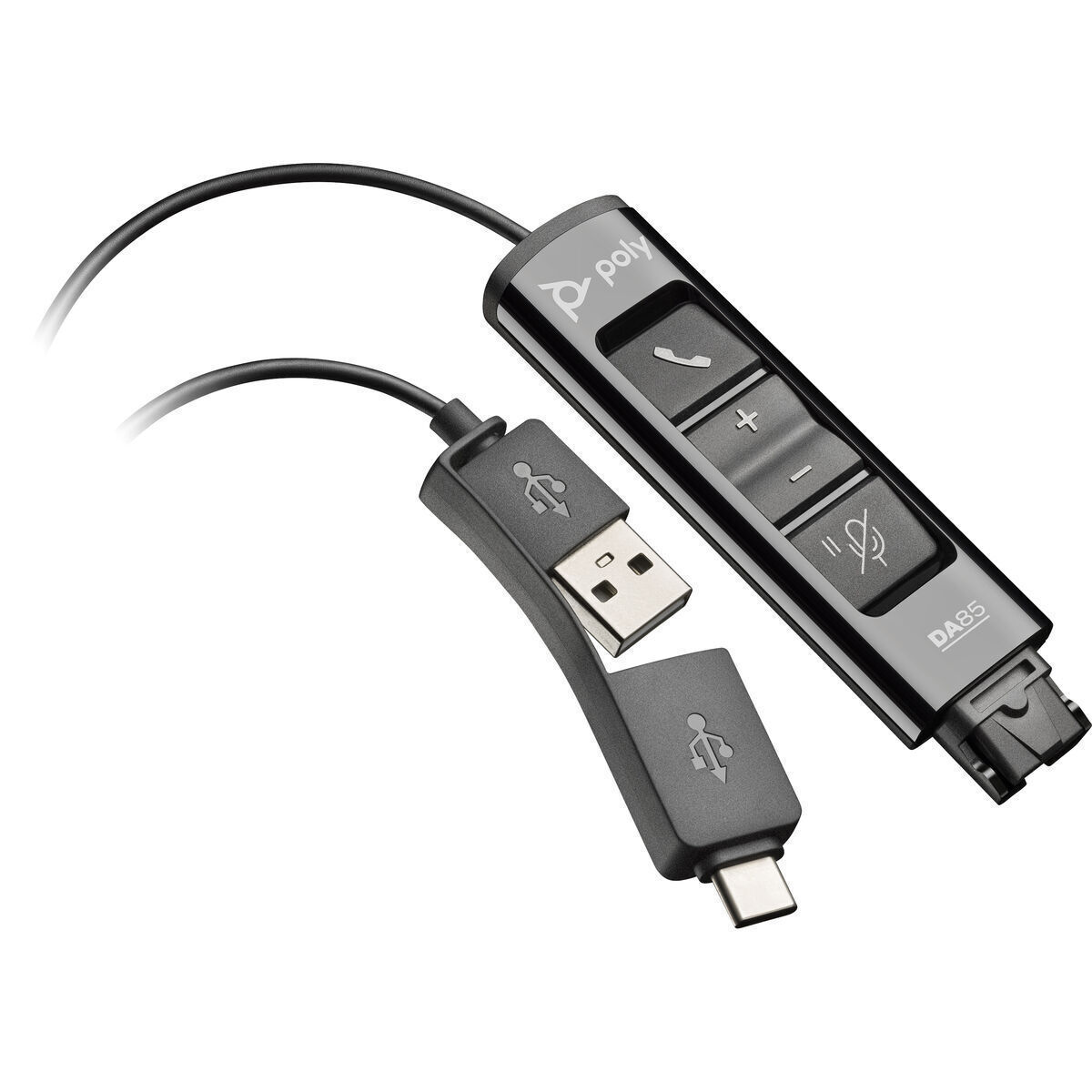 20241031154354_hp_antaptoras_786c7aa.jpeg Poly Adapter 786C7AA / DA85 USB to QuickDisconnect Black - Image 1