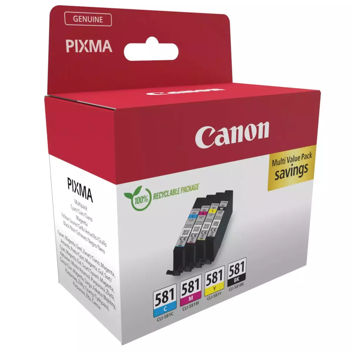 Canon Ink 2103C007 / PGI-580/CLI-581 Multipack in Blister BK,C,M,Y - Image 1