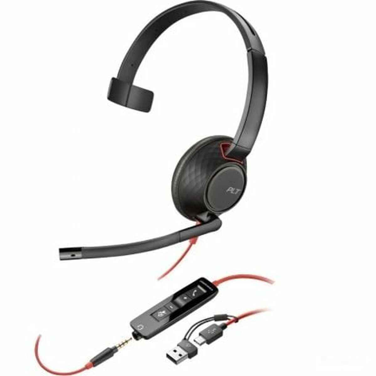 Poly Headset 8X230A6 / Blackwire 5210 Mono USB-C MS Black - Image 1