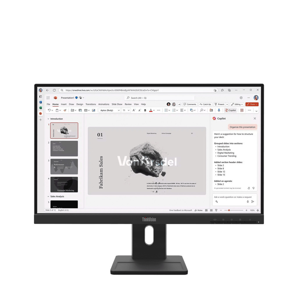 Lenovo Monitor 64C9MAT6EU / ThinkVision E22-40 Black" "(22 ")"" - Image 1